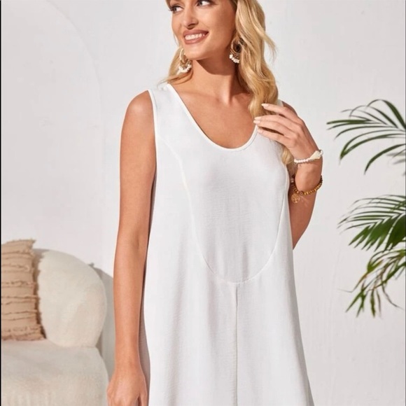 Emery Rose Boho Sleeveless Tank Style Hi-Lo Tunic Maxi Dress - Picture 5 of 6